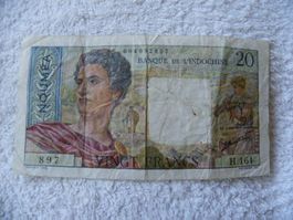 Banque de L`Indochine, New Caledonia 20 Francs 1951, P-50c,